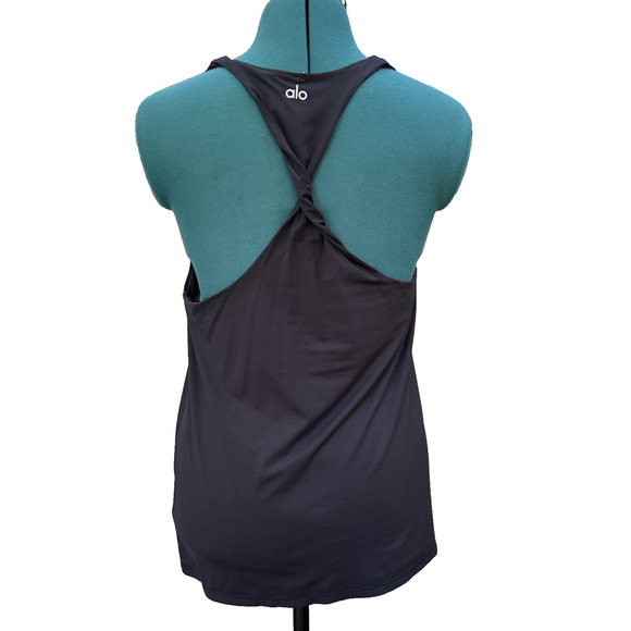 Alo Yoga Don’t Get It‎ Twisted Tank Top Black Sz Small No Tag - Picture 1 of 6